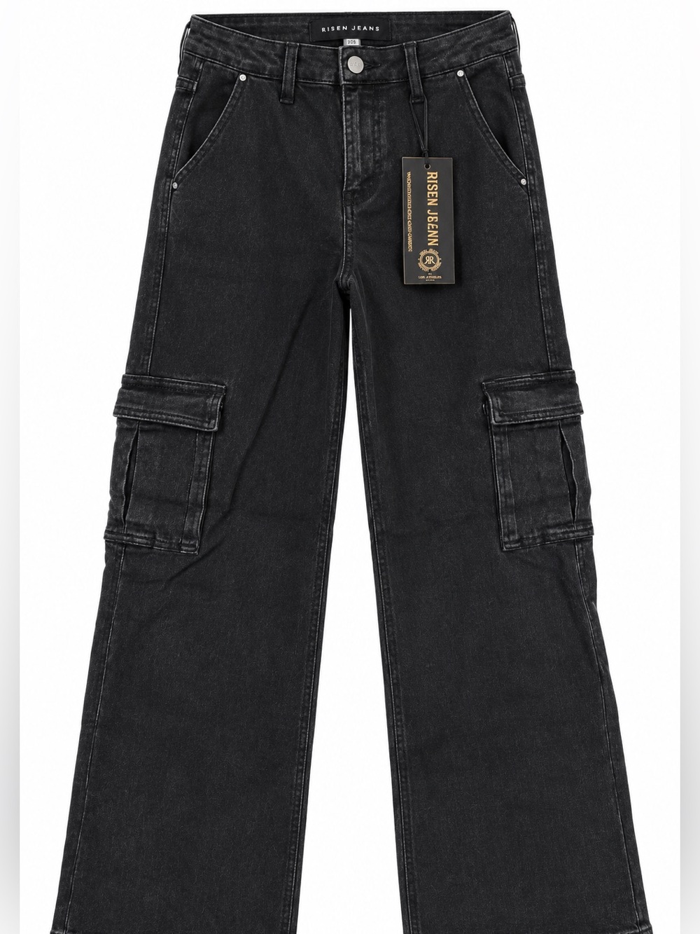 Risen Black Cargo Pants - Relaxed Utility Fit